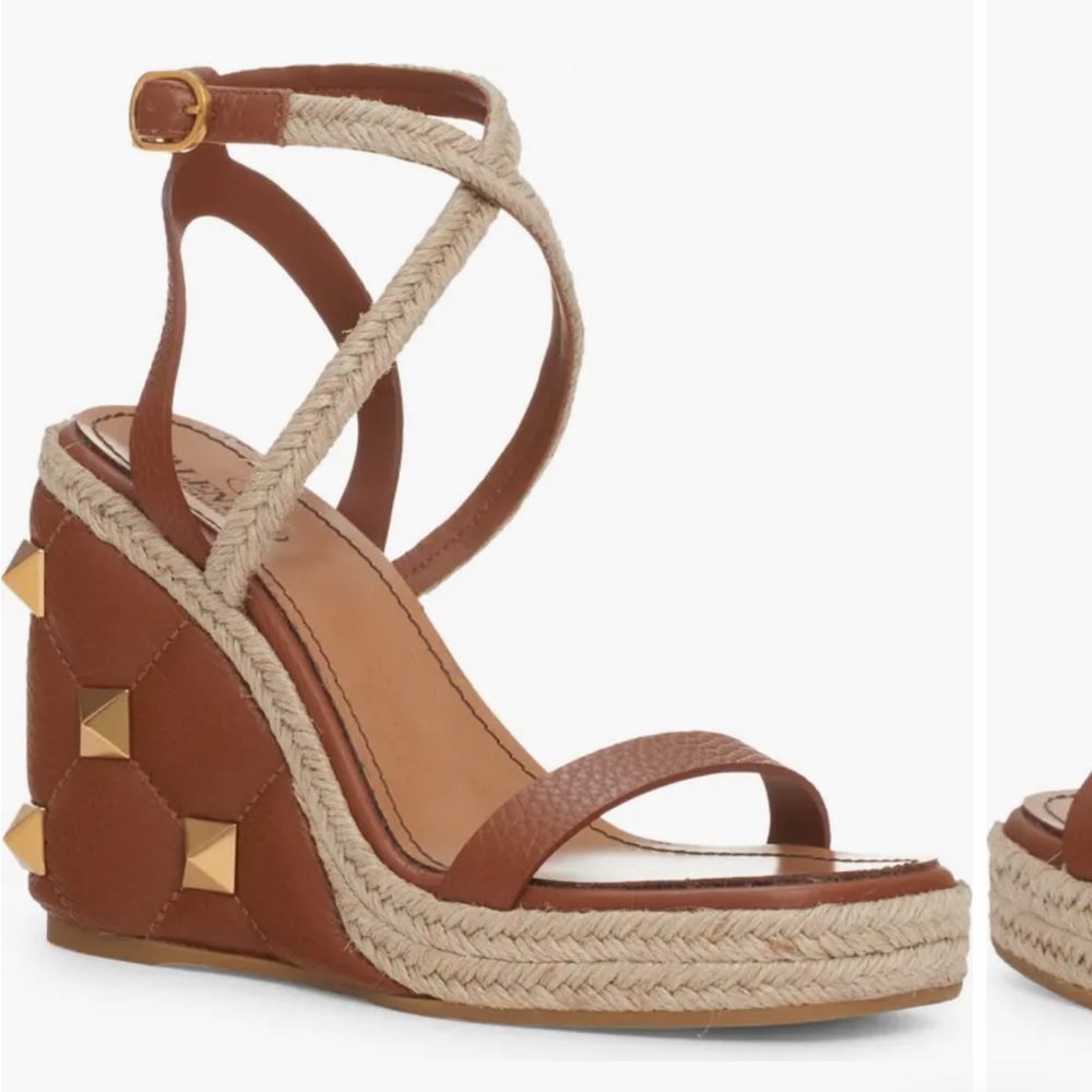 Valentino Roman Stud Quilted Wedge
